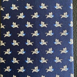 Salvatore Ferragamo navy blue tiger print tie